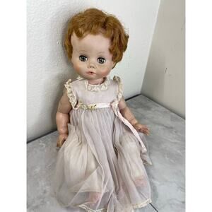 1958 Madame Alexander Doll Kathy 18" baby rooted Hair drink Wet